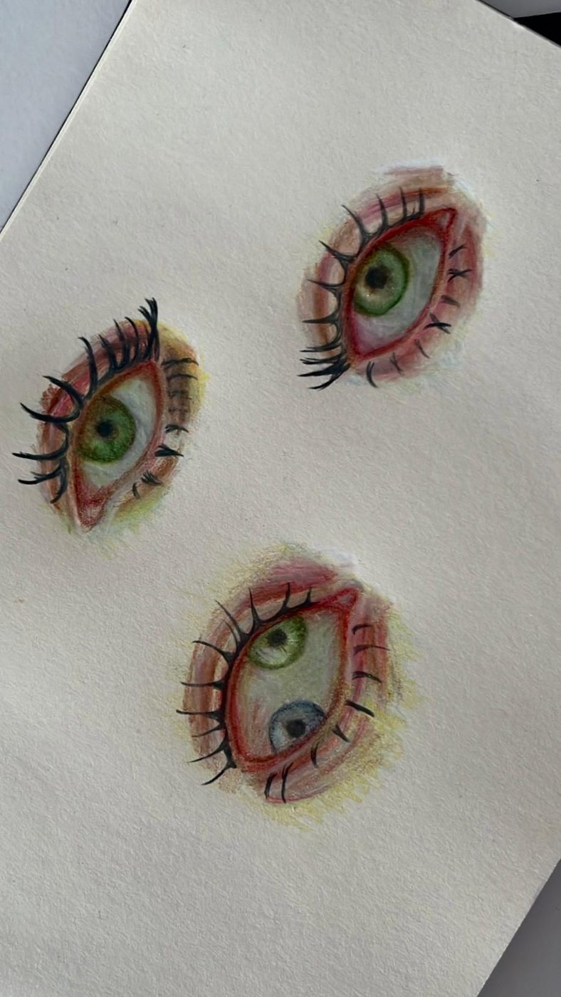 Miradas fragmentadas — Lápices de color, formato A4