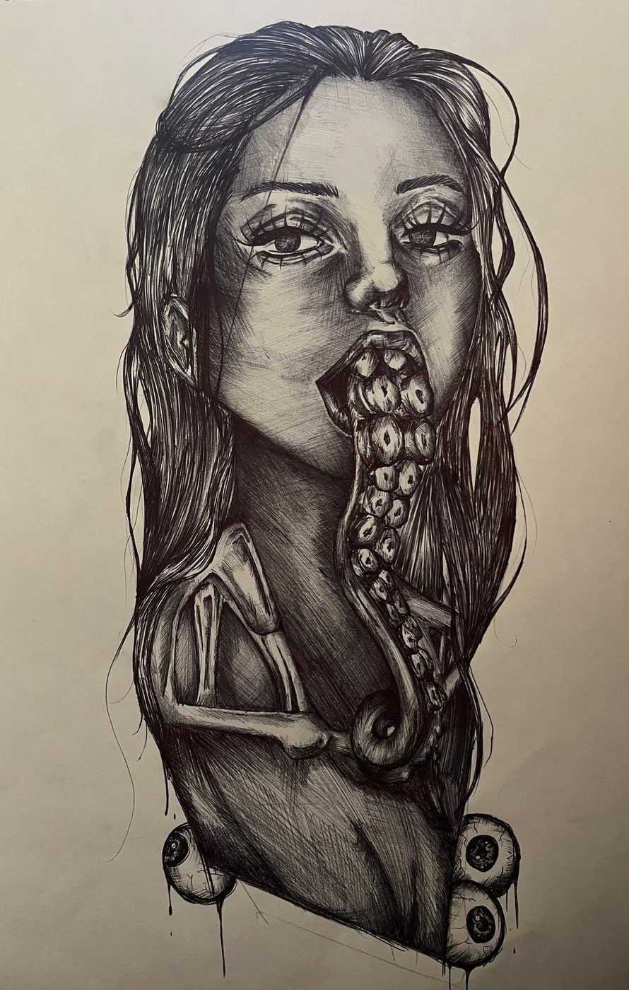 Metamorfosis — Tinta, grafito y rayado, formato A3