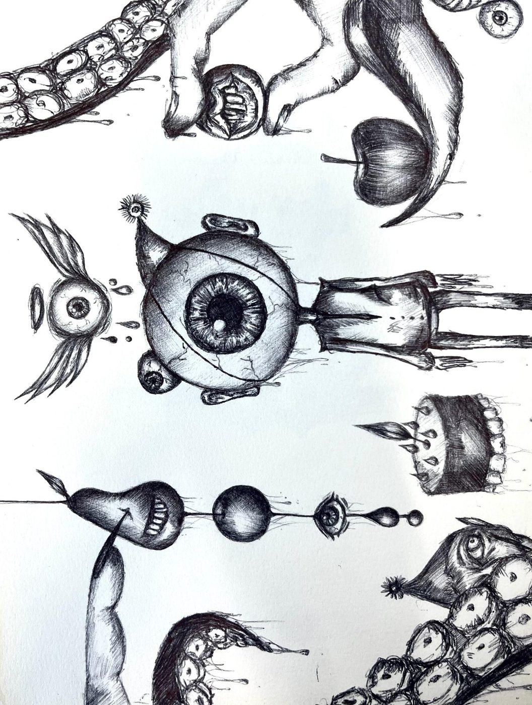 Jardín ocular — Tinta negra, formato A4