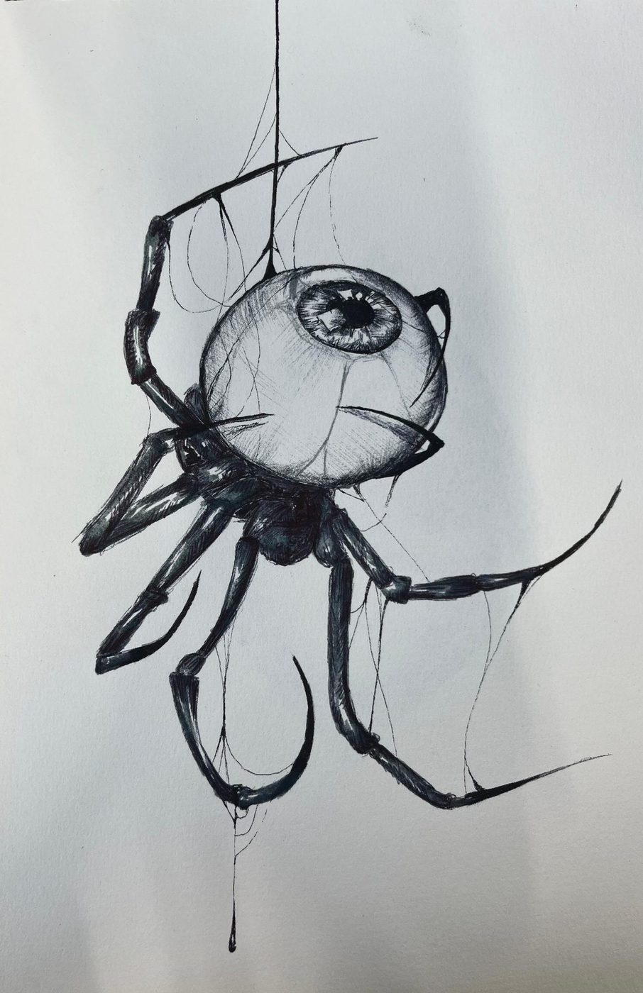 Araña vigilante — Tinta negra, formato A4