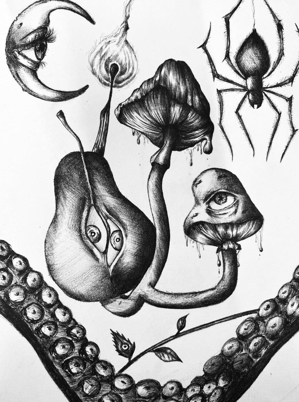 Bestiario de miradas — Tinta negra, formato A3