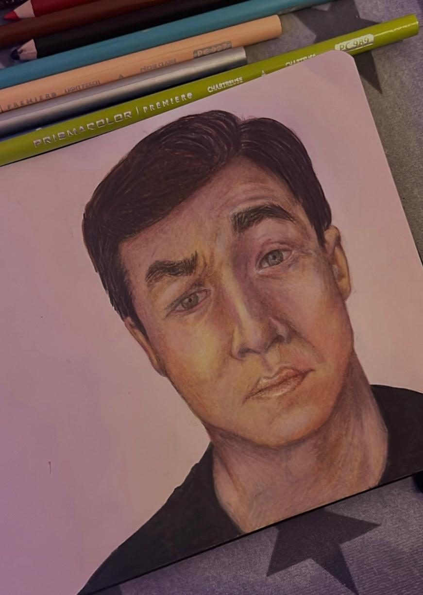 Retrato hecho con lápices de colores