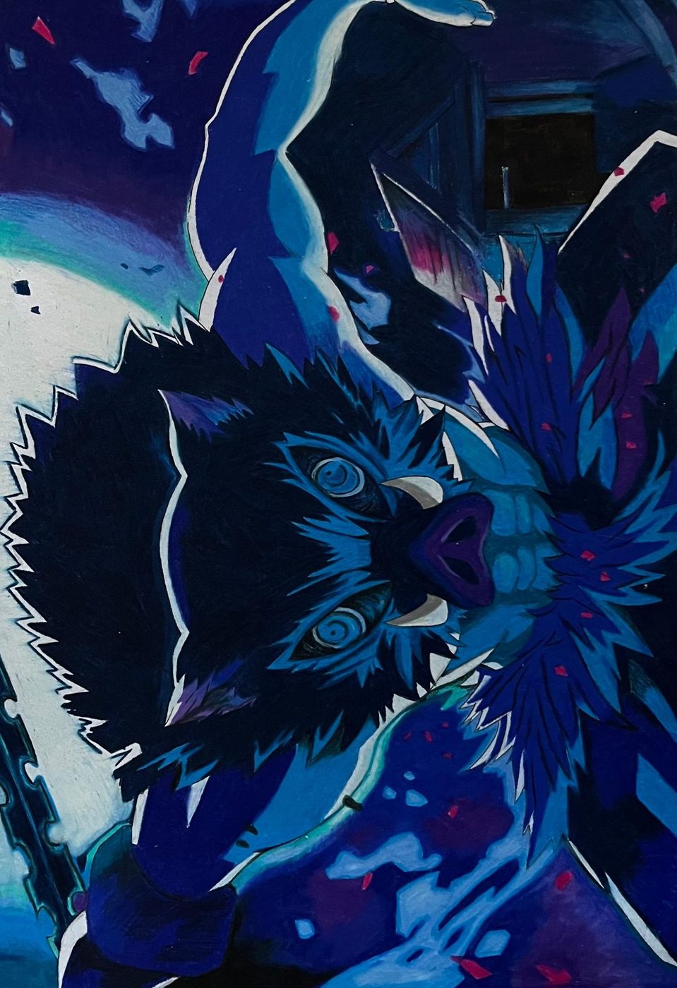 Máscara nocturna — Rotuladores y tinta, formato A3